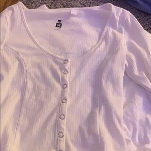 me to we button up white